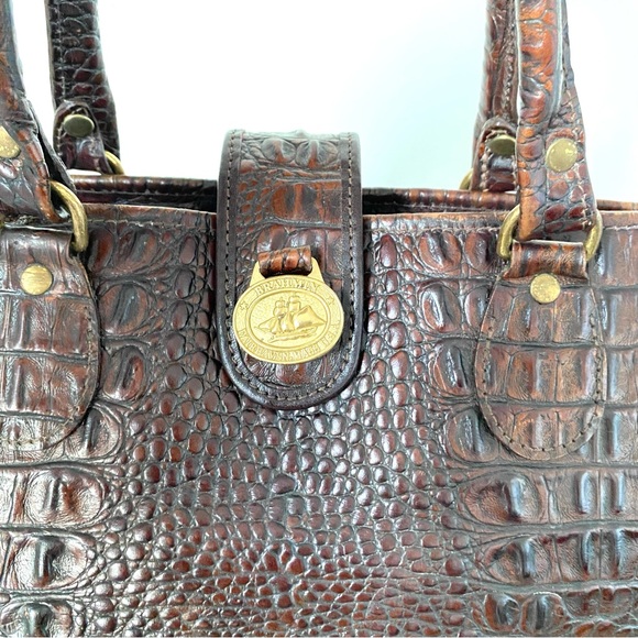 Brahmin VGC Bag Pecan Melbourne Croc Emb Leather - Picture 4 of 6